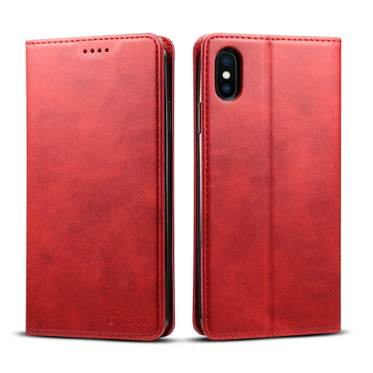 For iPhone XS Max Suteni Calf Texture Horizontal Flip Leather Case with Holder & Card Slots & Wallet, iPhone XS Max