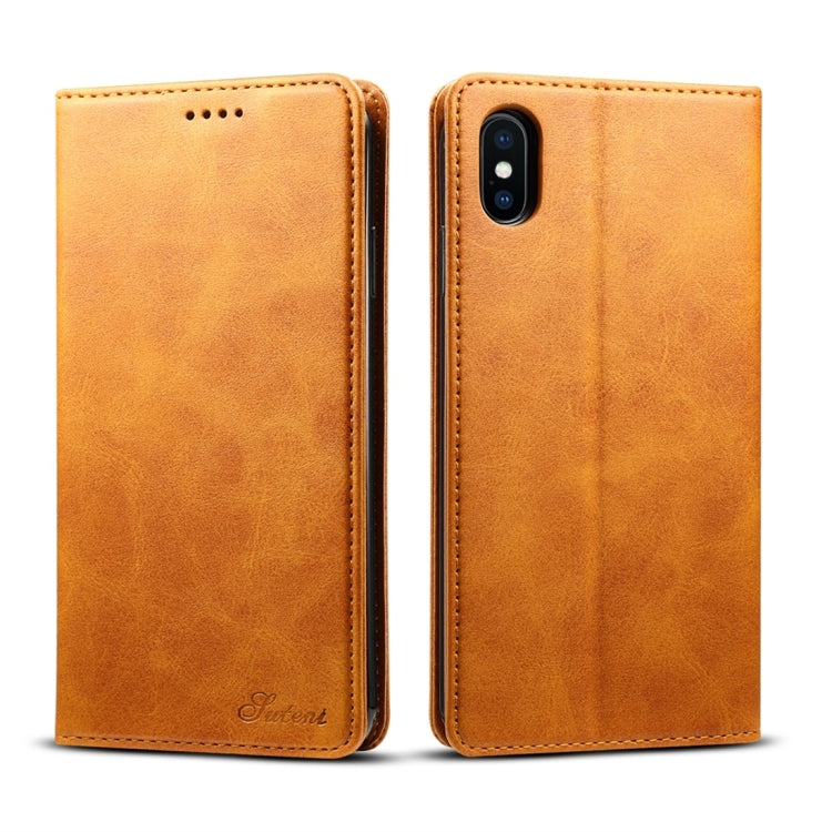 For iPhone XS Max Suteni Calf Texture Horizontal Flip Leather Case with Holder & Card Slots & Wallet, iPhone XS Max