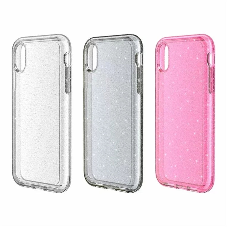 For iPhone XS Max Shockproof Terminator Style Glitter Powder Protector Case, iPhone XS Max (Pink), iPhone XS Max (Grey), iPhone XS Max (White)