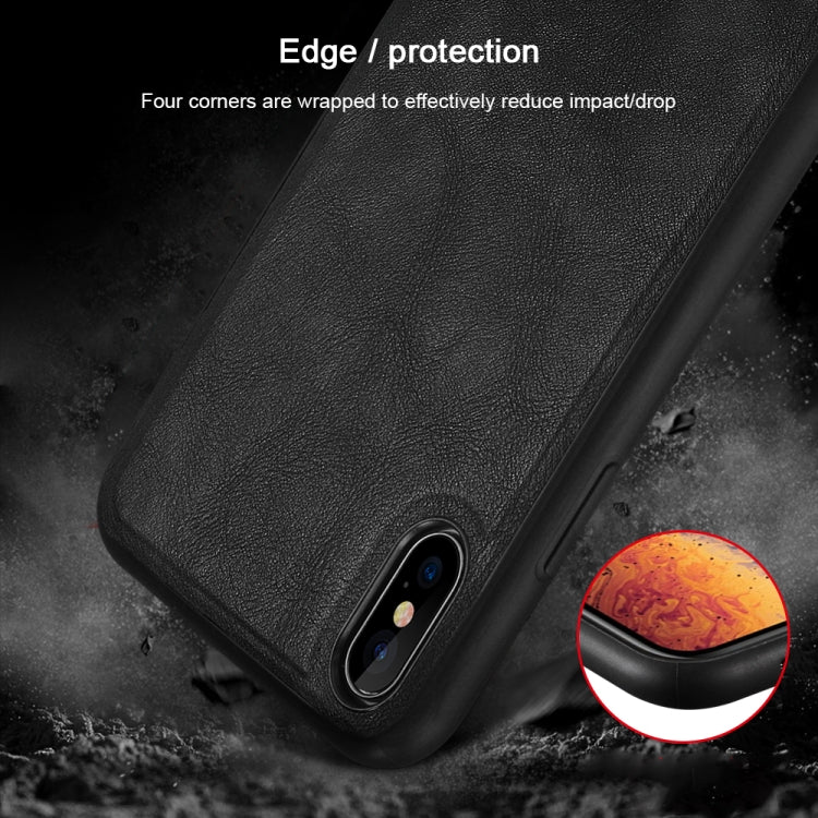 For iPhone XS Max SULADA Shockproof TPU + Handmade Leather Case