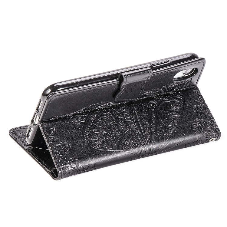For iPhone XS Max Butterfly Love Flowers Embossing Horizontal Flip Leather Case with Holder & Card Slots & Wallet & Lanyard, For iPhone XS Max