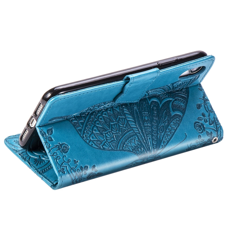 For iPhone XS Max Butterfly Love Flowers Embossing Horizontal Flip Leather Case with Holder & Card Slots & Wallet & Lanyard, For iPhone XS Max