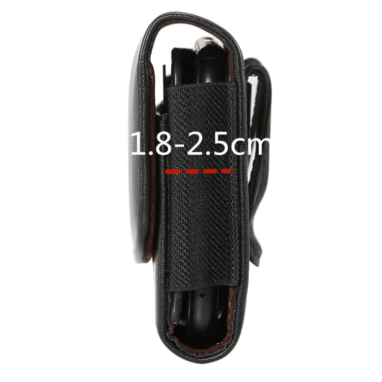 Lambskin Elastic Band Men 5.7-6.0 Inch Mobile Phone Universal Hanging Waist Leather Case with Card Slot, For iPhone XS Max / 8 Plus / 7 Plus / Honor 8X  and Other 5.7-6.0 Inch Mobile Phones