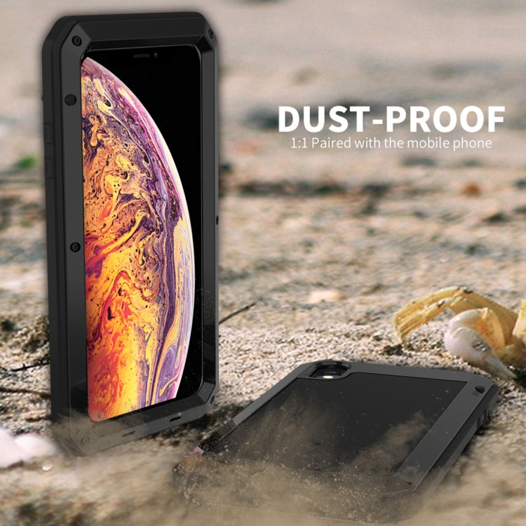 For iPhone XS Max Waterproof Dustproof Shockproof Aluminum Alloy + Tempered Glass + Silicone Case, iPhone XS Max