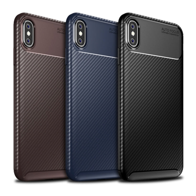 For iPhone XS Max Beetle Shape Carbon Fiber Texture Shockproof TPU Case, For iPhone XS Max