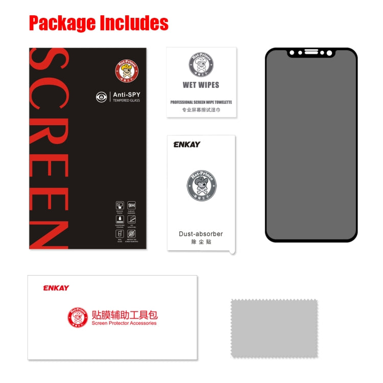 For iPhone XS Max ENKAY Hat-Prince 0.26mm 9H 6D Privacy Anti-glare Full Screen Tempered Glass Film, iPhone XS Max