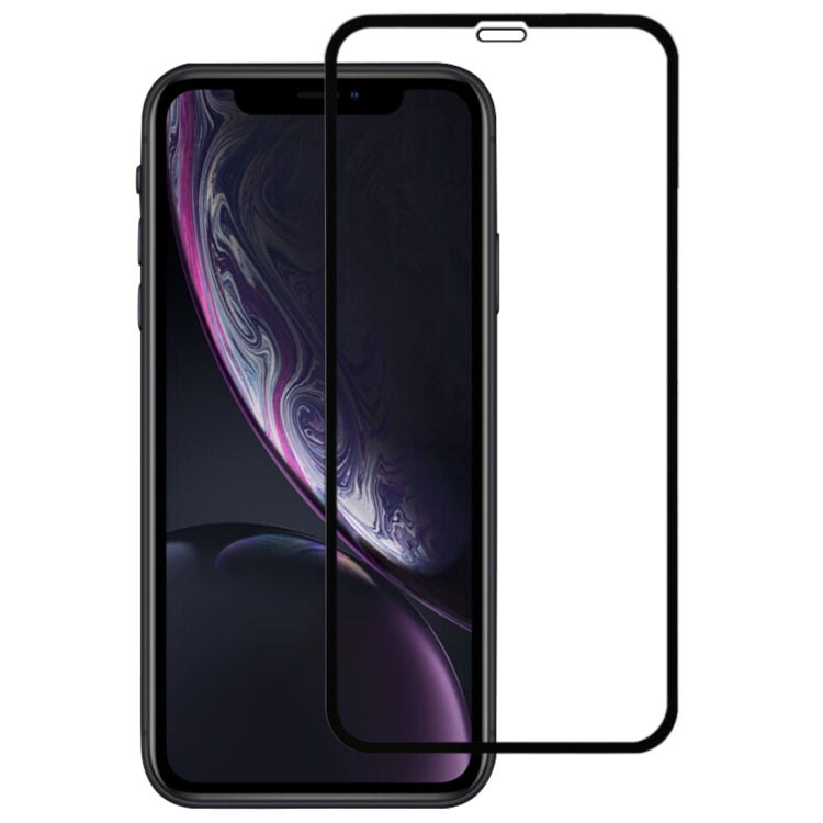 For iPhone 11 / XR 9H 2.5D Ultrathin Silk-screen Carbon Fiber Full Screen Protector Film, For XR