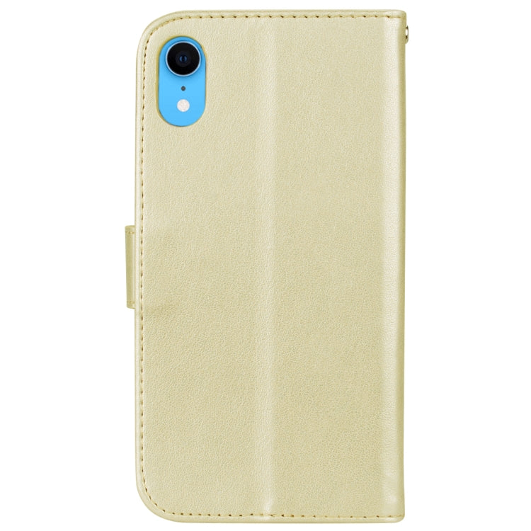 For iPhone XR Rose Embossed Horizontal Flip PU Leather Case,  with Holder & Card Slots & Wallet