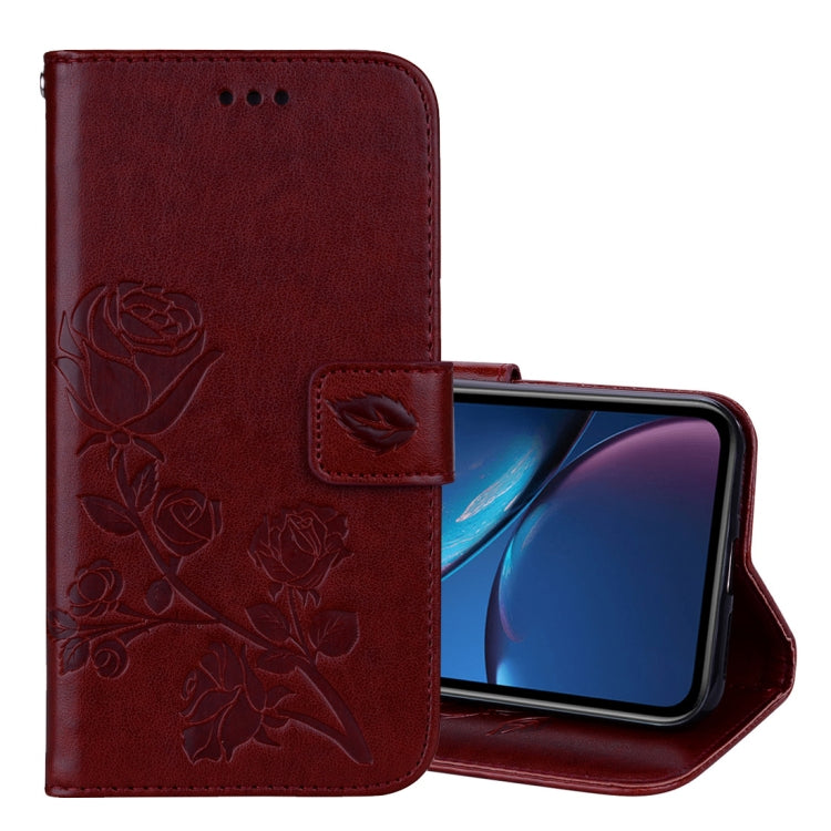 For iPhone XR Rose Embossed Horizontal Flip PU Leather Case,  with Holder & Card Slots & Wallet