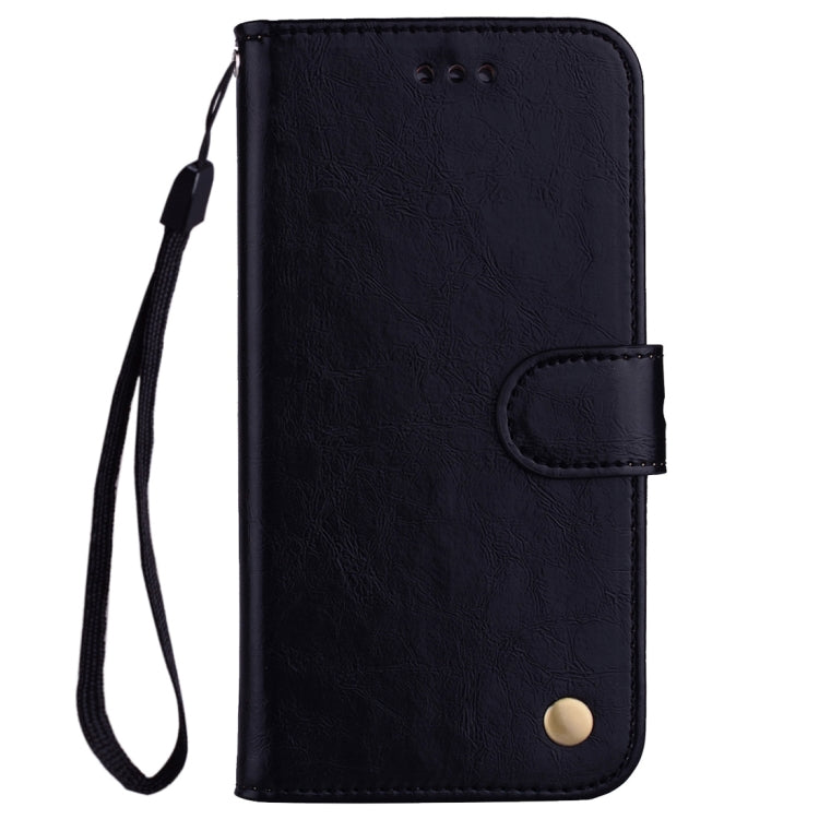 Étui à rabat horizontal en cuir pour iPhone XR, style professionnel, texture huile-cire, avec support, emplacements pour cartes et portefeuille