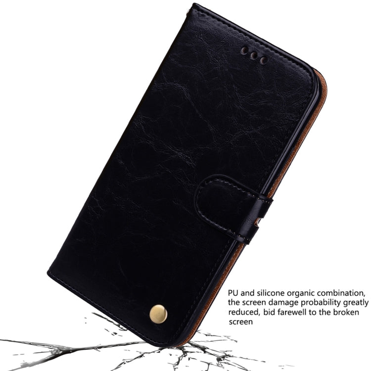 Étui à rabat horizontal en cuir pour iPhone XR, style professionnel, texture huile-cire, avec support, emplacements pour cartes et portefeuille