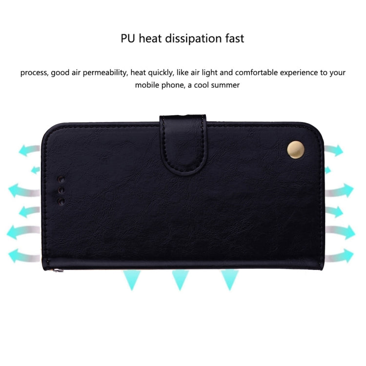Étui à rabat horizontal en cuir pour iPhone XR, style professionnel, texture huile-cire, avec support, emplacements pour cartes et portefeuille