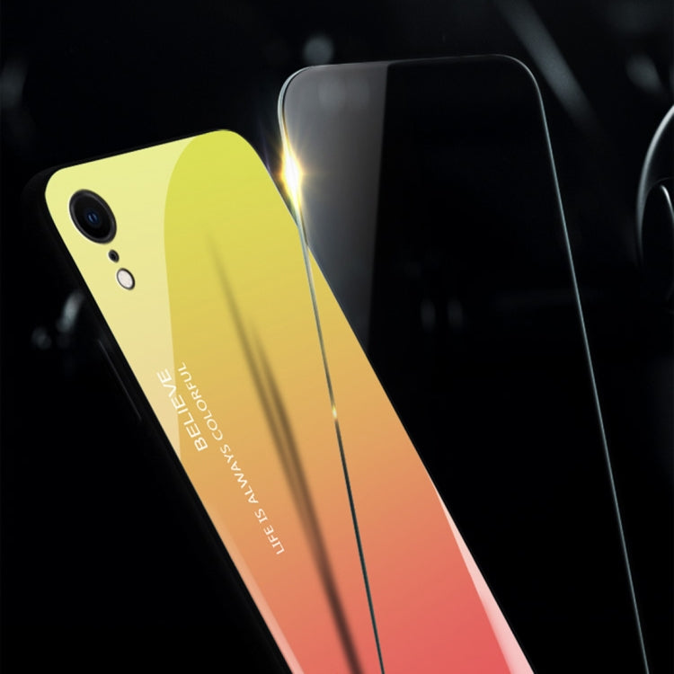 For iPhone XR Gradient Color Glass Case, iPhone XR