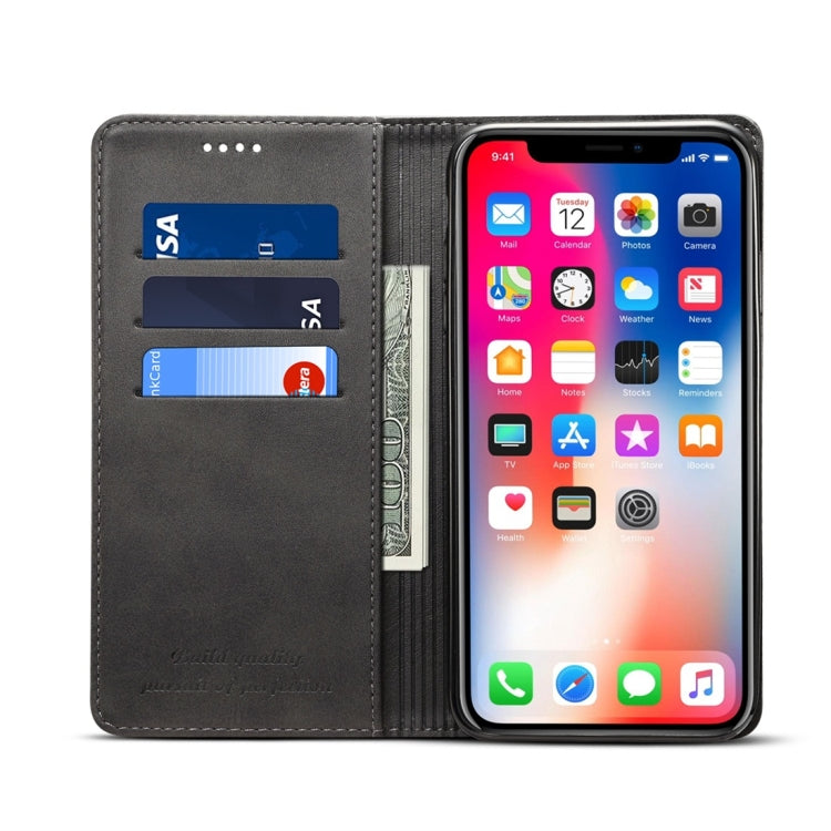 For iPhone XR Suteni Calf Texture Horizontal Flip Leather Case with Holder & Card Slots & Wallet, iPhone XR