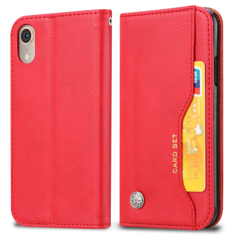 For iPhone XR Knead Skin Texture Horizontal Flip Leather Case with Photo Frame & Holder & Card Slots & Wallet, For iPhone XR