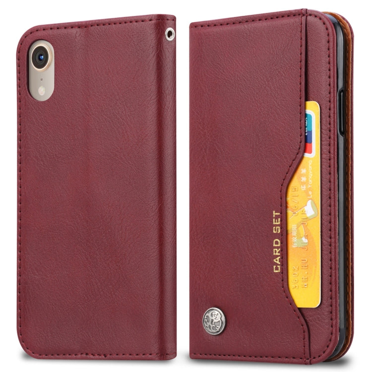 For iPhone XR Knead Skin Texture Horizontal Flip Leather Case with Photo Frame & Holder & Card Slots & Wallet, For iPhone XR