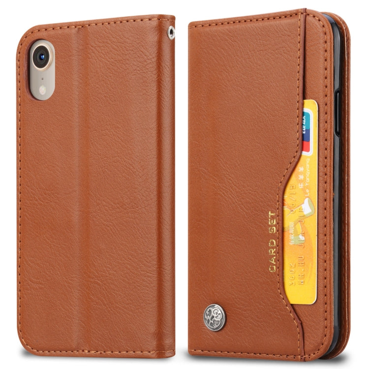 For iPhone XR Knead Skin Texture Horizontal Flip Leather Case with Photo Frame & Holder & Card Slots & Wallet, For iPhone XR