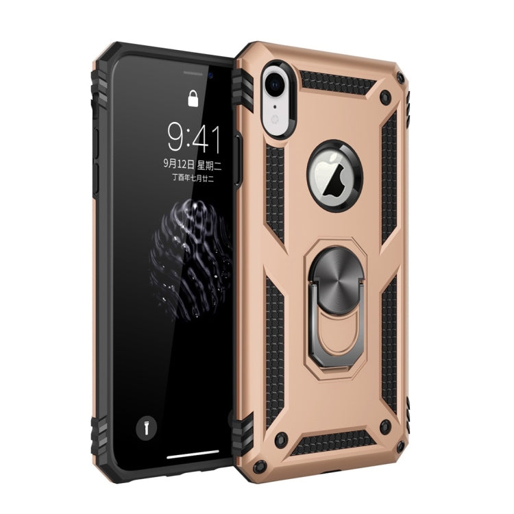 For iPhone XR Armor Shockproof TPU + PC Protective Case with 360 Degree Rotation Holder, For iPhone XR