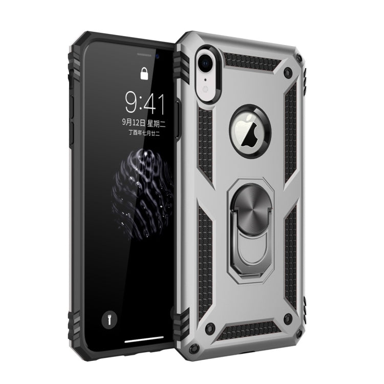 For iPhone XR Armor Shockproof TPU + PC Protective Case with 360 Degree Rotation Holder, For iPhone XR