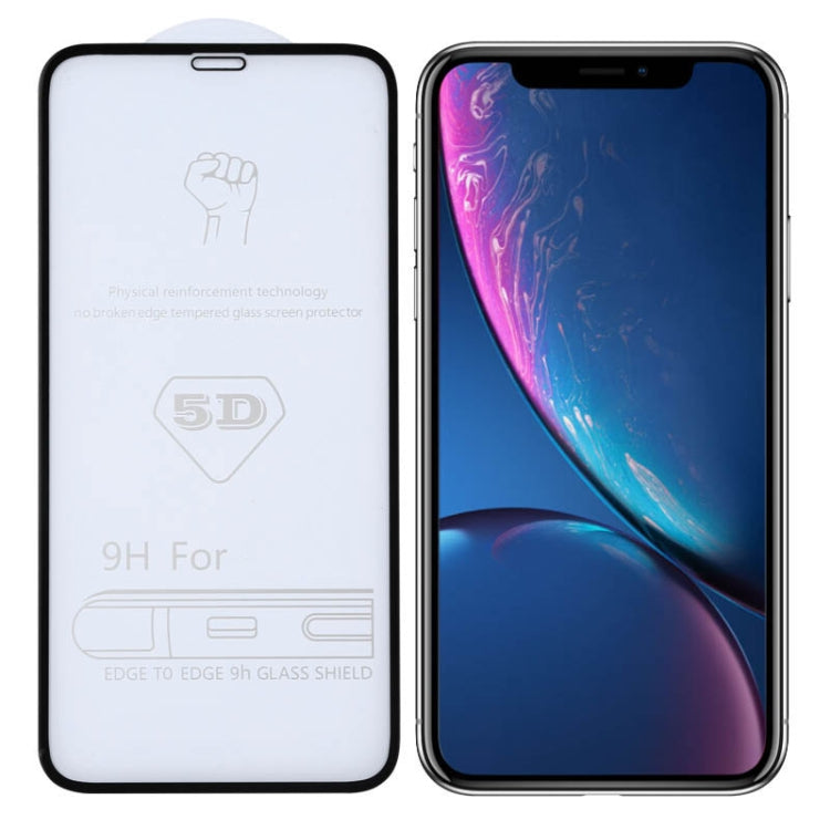 For iPhone XR 9H 5D Full Glue Full Screen Tempered Glass Film