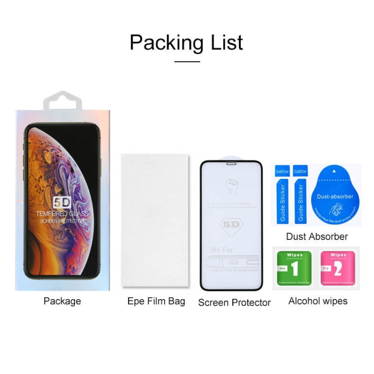 For iPhone XR 9H 5D Full Glue Full Screen Tempered Glass Film