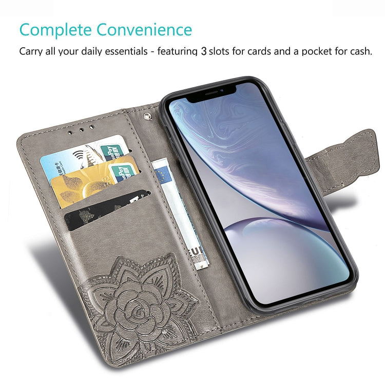 For iPhone XR Butterfly Love Flowers Embossing Horizontal Flip Leather Case with Holder & Card Slots & Wallet & Lanyard, For iPhone XR