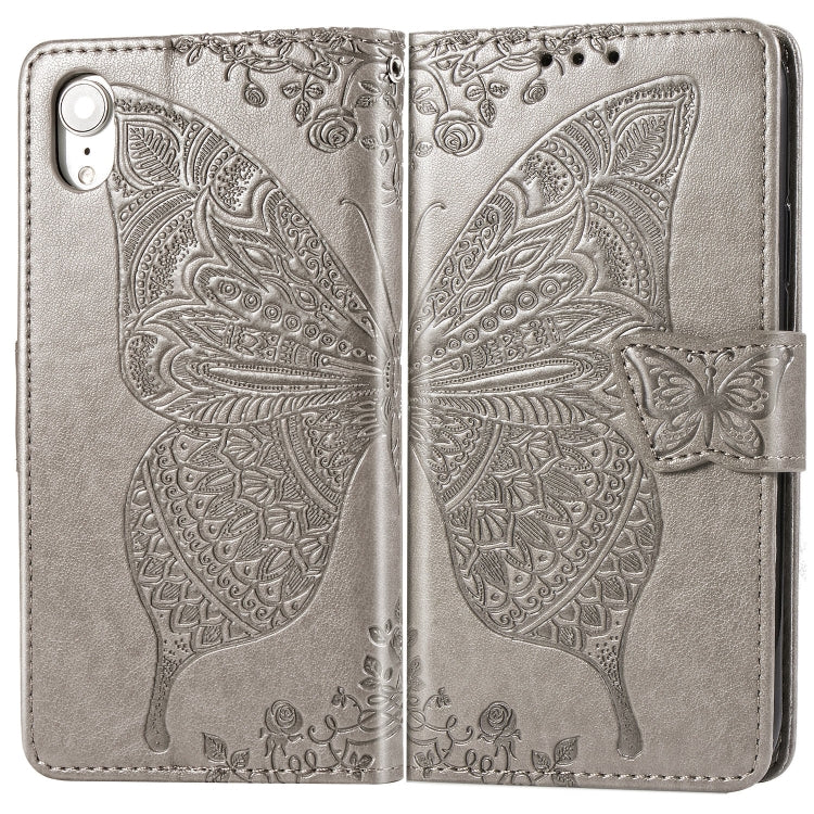 For iPhone XR Butterfly Love Flowers Embossing Horizontal Flip Leather Case with Holder & Card Slots & Wallet & Lanyard, For iPhone XR