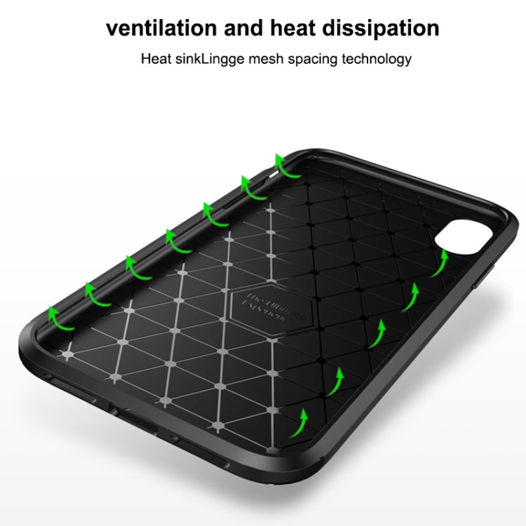 For iPhone XR Beetle Shape Carbon Fiber Texture Shockproof TPU Case, For iPhone XR