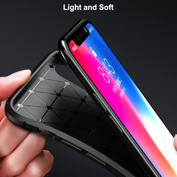 For iPhone XR Beetle Shape Carbon Fiber Texture Shockproof TPU Case, For iPhone XR