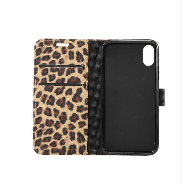 For iPhone XS Leopard Pattern Horizontal Flip Leather Case with Holder & Card Slots