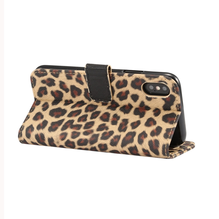 For iPhone XS Leopard Pattern Horizontal Flip Leather Case with Holder & Card Slots