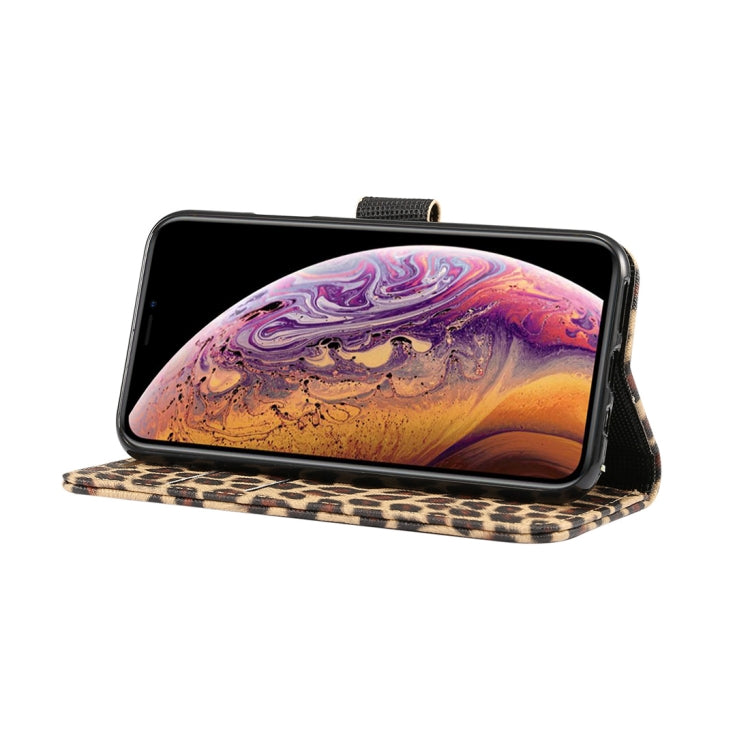 For iPhone XS Leopard Pattern Horizontal Flip Leather Case with Holder & Card Slots