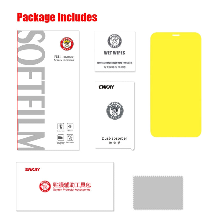 ENKAY Hat-Prince Film protecteur d'écran 3D antidéflagrant 0,1 mm pour iPhone XR, matériau TPU + TPE + PET, iPhone XR