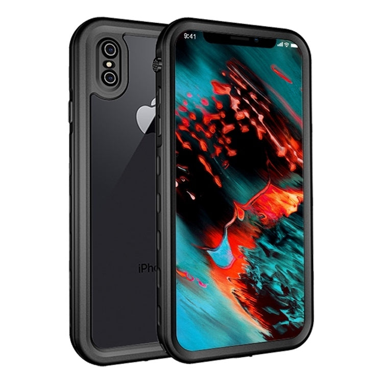 Coque en PC et silicone pour iPhone X/XS, étanche jusqu'à 2 m, résistante à la neige et aux chocs jusqu'à 2 m, résistante à la poussière et aux rayures.