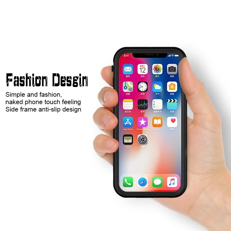 Coque en PC et silicone pour iPhone X/XS, étanche jusqu'à 2 m, résistante à la neige et aux chocs jusqu'à 2 m, résistante à la poussière et aux rayures.