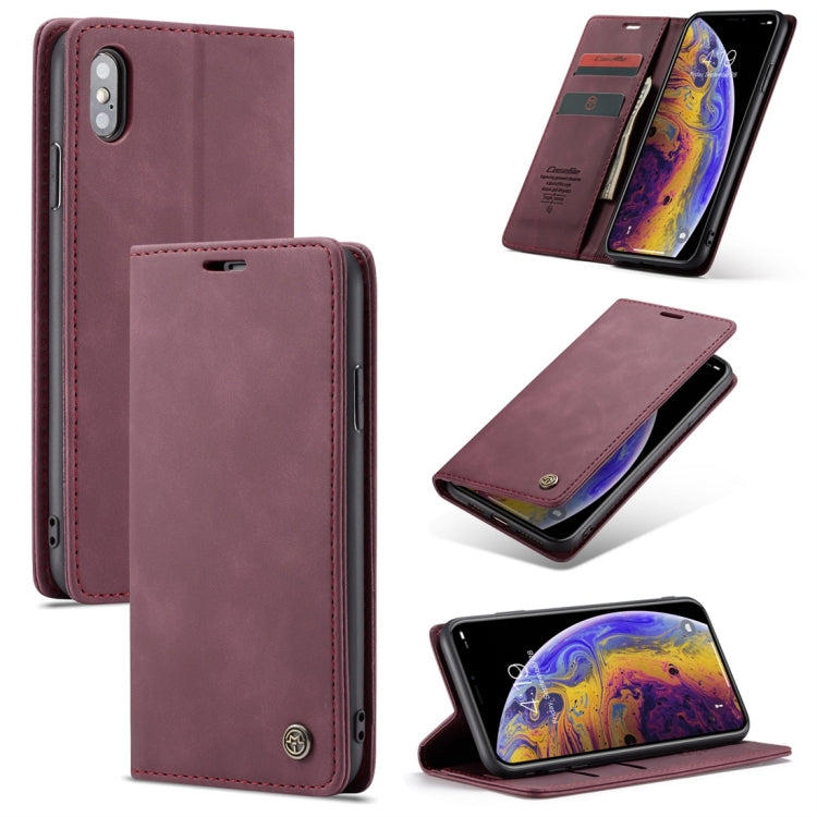 For iPhone X / XS CaseMe-013 Multifunctional Retro Frosted Horizontal Flip Leather Case with Card Slot & Holder & Wallet, For iPhone X / XS