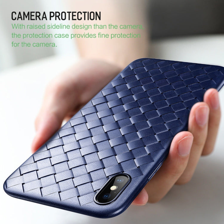 For iPhone XS ROCK Slim Weave Style TPU Soft Case