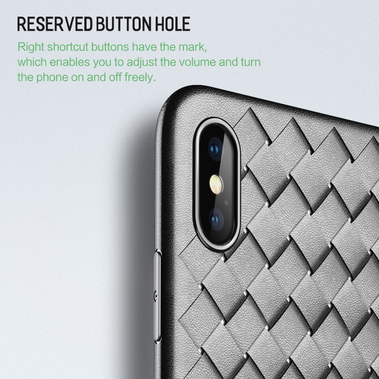 For iPhone XS ROCK Slim Weave Style TPU Soft Case