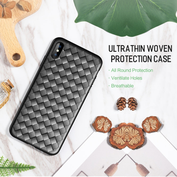 For iPhone XS ROCK Slim Weave Style TPU Soft Case