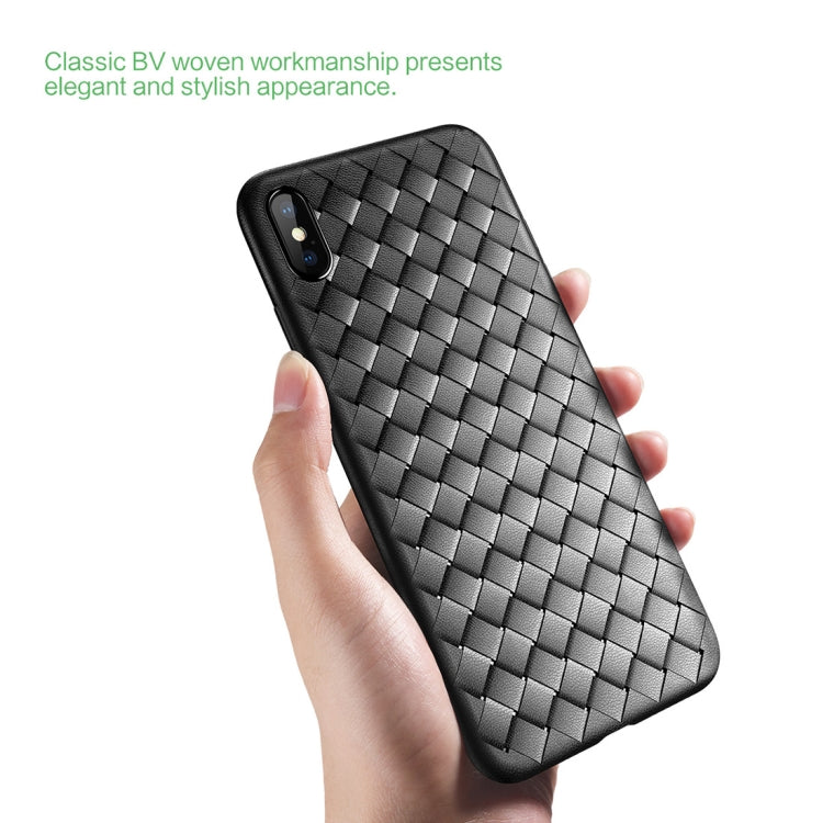 For iPhone XS ROCK Slim Weave Style TPU Soft Case