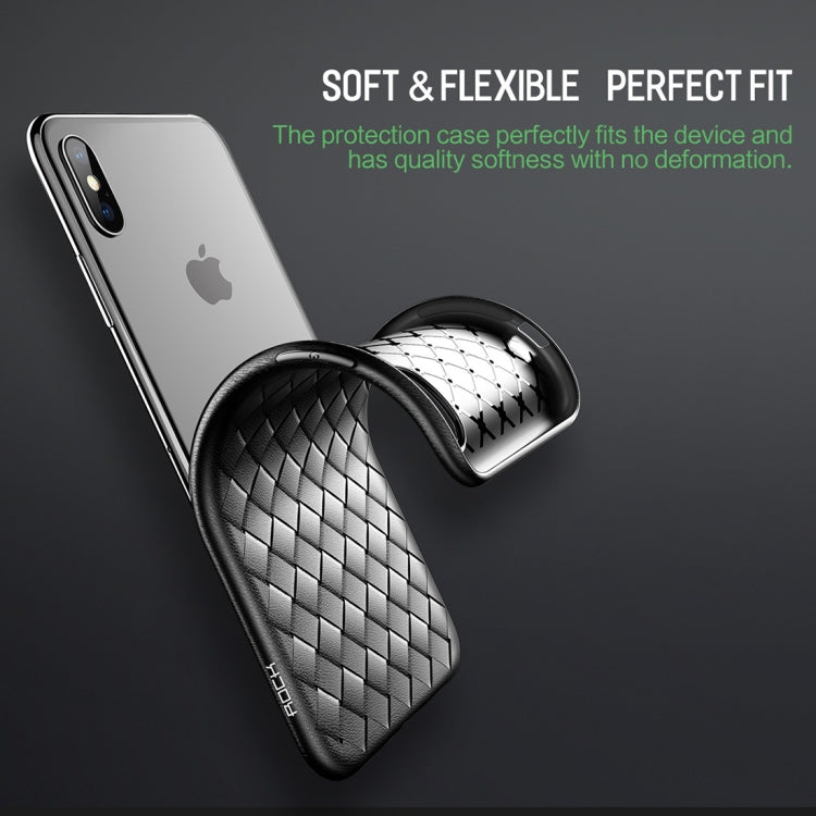 For iPhone XS ROCK Slim Weave Style TPU Soft Case