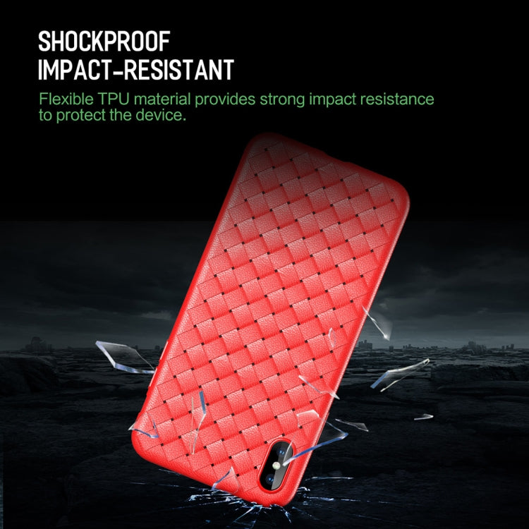 For iPhone XS ROCK Slim Weave Style TPU Soft Case