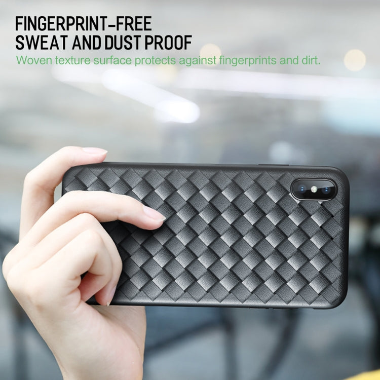 For iPhone XS ROCK Slim Weave Style TPU Soft Case
