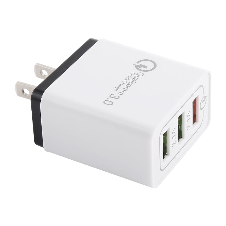 AR-QC-03 2.1A 3 USB Ports Quick Charger Travel Charger, US Plug, AR-QC-03 US, AR-QC-03 US Plug Blue