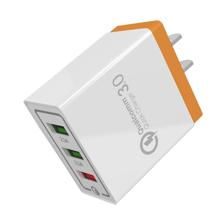 Chargeur rapide de voyage AR-QC-03 2,1 A 3 ports USB, prise US, AR-QC-03 US, prise US bleu