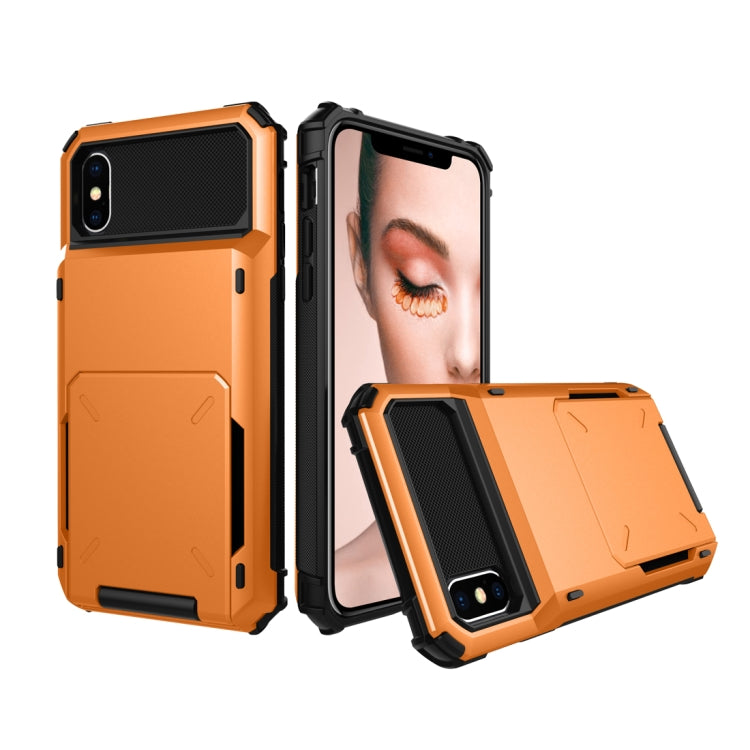 For iPhone X / XS Shockproof TPU + PC Protective Case with Card Slot