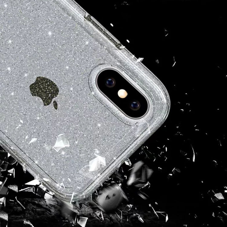 For iPhone X / XS Shockproof Terminator Style Glitter Powder Protector Case, iPhone X / XS (Pink), iPhone X / XS (Grey), iPhone X / XS (White)