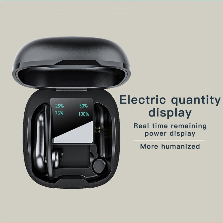 258 Wireless Ear-mounted Bluetooth Earphone with Charging Box & Digital Display, Support Touch & HD Call & Voice Assistant & NFC, MD03 Black, 258 White