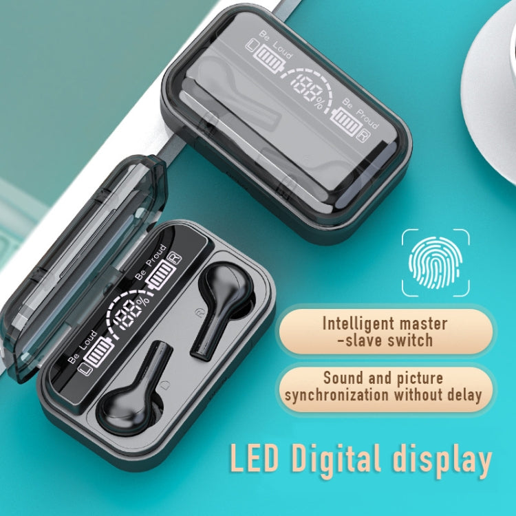 278 TWS External Noise Cancelling Touch Bluetooth Earphone with Charging Box, Support LED Power Digital Display & Breathing Lights & Call & Voice Assistant, 278 Black, 278 White