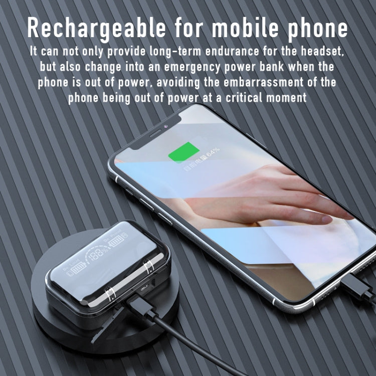 278 TWS External Noise Cancelling Touch Bluetooth Earphone with Charging Box, Support LED Power Digital Display & Breathing Lights & Call & Voice Assistant, 278 Black, 278 White